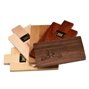 Custom Logo Wood card USB Promotion Gift 1-64GB Capacity Wood USB Card Flash Drive